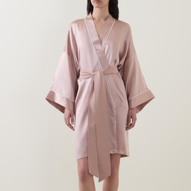 Piped Silk Robe