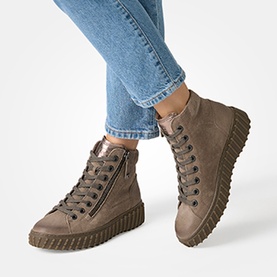 Leather High-Top Trainers