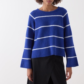 Vitow Striped Ribbed Knit Sweater