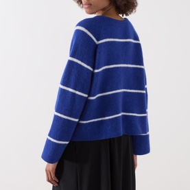 Vitow Striped Ribbed Knit Sweater