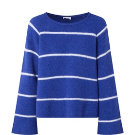 Vitow Striped Ribbed Knit Sweater