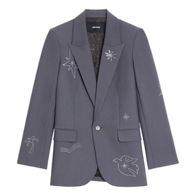Vival Embroidered Single-Breasted Blazer
