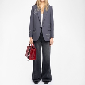 Vival Embroidered Single-Breasted Blazer
