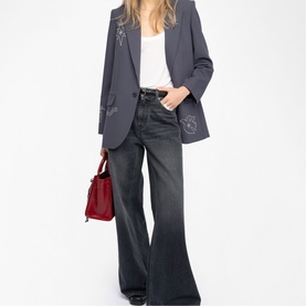Vival Embroidered Single-Breasted Blazer