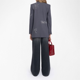 Vival Embroidered Single-Breasted Blazer