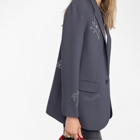 Vival Embroidered Single-Breasted Blazer