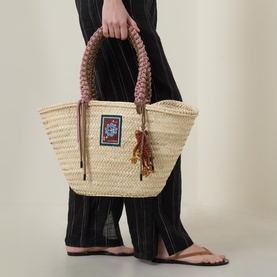 Macrame Maxi Basket Tote Bag