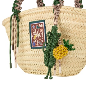 Macrame Midi Basket Tote Bag