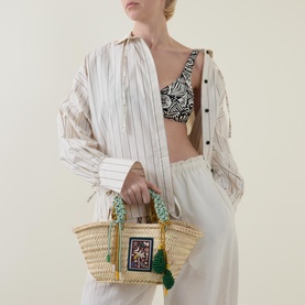 Macrame Mini Basket Tote Bag