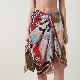 Michelle Silk Fringe Scarf
