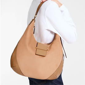 Bar Medium Suede Hobo Bag