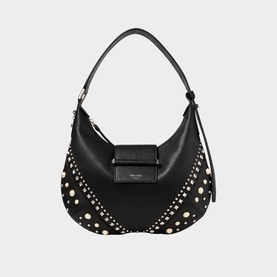Bar Studded Small Hobo Bag