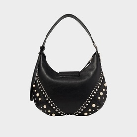 Bar Studded Small Hobo Bag