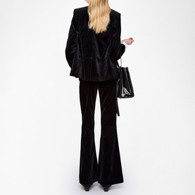 Prevy Velour Tailored Flared Trousers