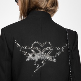 Verysa Rhinestone Logo Blazer