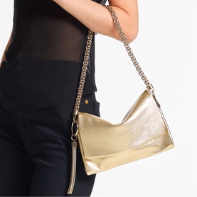 Callie Metallic Flap Shoulder Bag