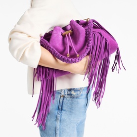 Cinch Fringe Medium Shoulder Bag