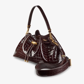 Cinch Croc-Embossed Medium Crossbody Bag