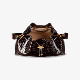 Cinch Croc-Embossed Medium Crossbody Bag