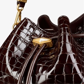 Cinch Croc-Embossed Medium Crossbody Bag