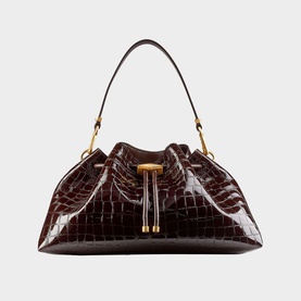 Cinch Croc-Embossed Medium Crossbody Bag