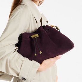 Cinch Medium Suede Shoulder Bag