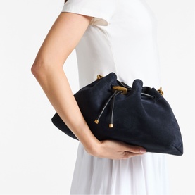 Cinch Medium Suede Shoulder Bag