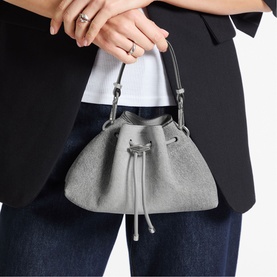 Cinch Small Denim Suede Shoulder Bag