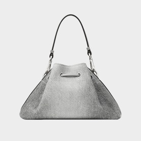 Cinch Small Denim Suede Shoulder Bag