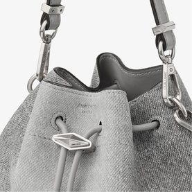 Cinch Small Denim Suede Shoulder Bag