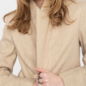 Vavy Pinstripe Single-Breasted Blazer