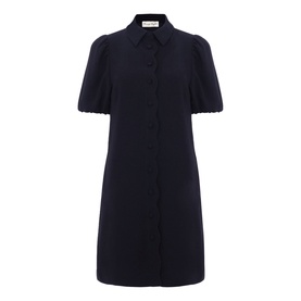 Candice Scallop Mini Shirt Dress
