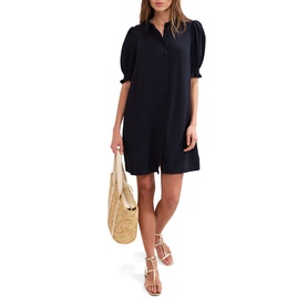 Candice Scallop Mini Shirt Dress