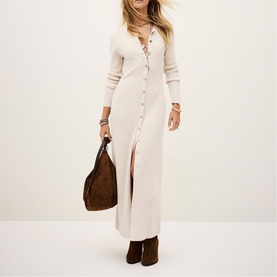 Anisa Button Front Knitted Dress