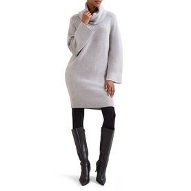 Dahlie Roll Turtleneck Knitted Dress