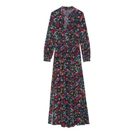 Rayado Floral Flared Dress
