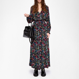 Rayado Floral Flared Dress
