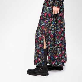 Rayado Floral Flared Dress
