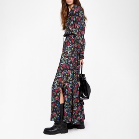 Rayado Floral Flared Dress