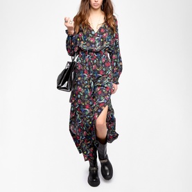 Rayado Floral Flared Dress