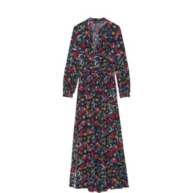 Rayado Floral Flared Dress