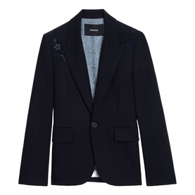 Vavy Rhinestone Logo Blazer
