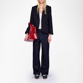 Vavy Rhinestone Logo Blazer