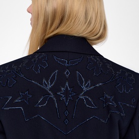 Vavy Rhinestone Logo Blazer