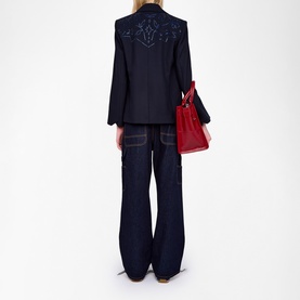 Vavy Rhinestone Logo Blazer