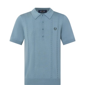 Laurel Logo Cable Knit Polo Shirt
