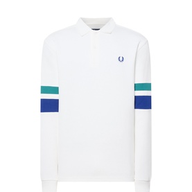 Laurel Logo Striped Sleeve Polo Shirt