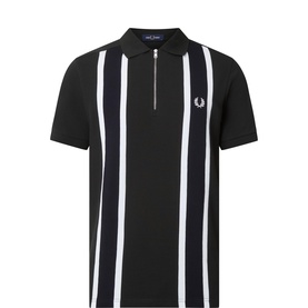 Tramline Laurel Logo Zip Polo Shirt