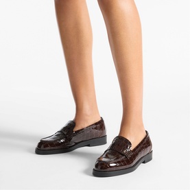 Ivy Croc-Embossed Loafers