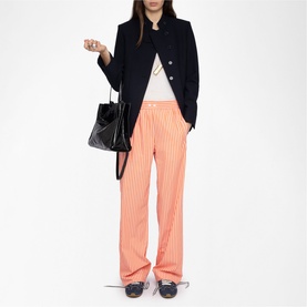 Poma Logo Striped Straight Leg Trousers